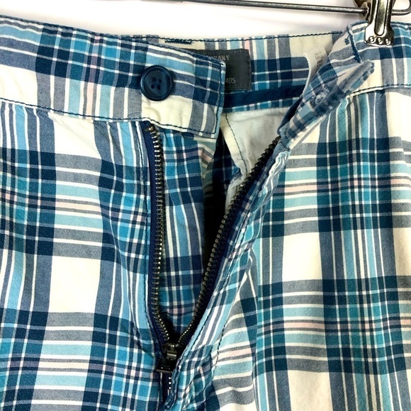 Old Navy Surplus Blue white black plaid long shorts size 32 - Picture 2 of 8